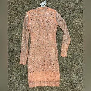 Windsor Pink Long Sleeve Sequin Dress Small NWT